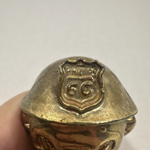 VTG Gold Tone Metal PHILLIPS 66 Petroleum Gas & Oil Field Worker Mascot Figurine - Picture 11 of 12